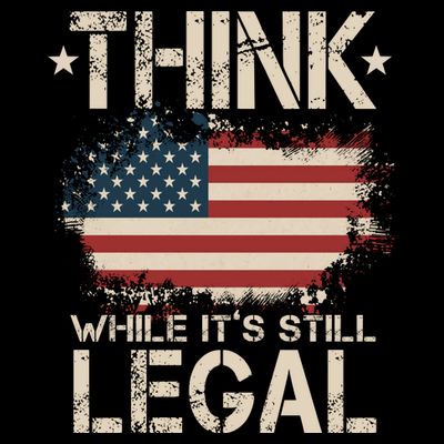 Think While It's Still Legal Vintage American Flag T-Shirt