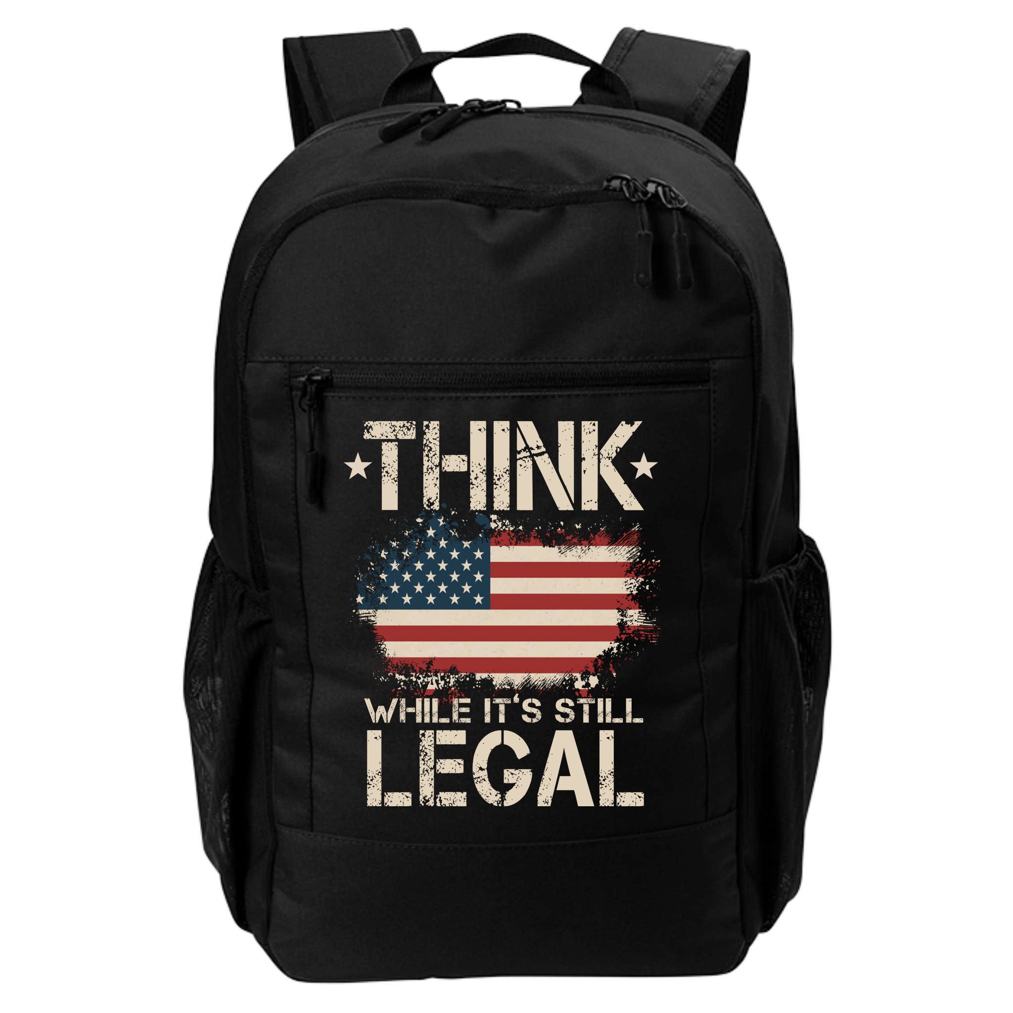 Think While It's Still Legal Vintage American Flag Backpack