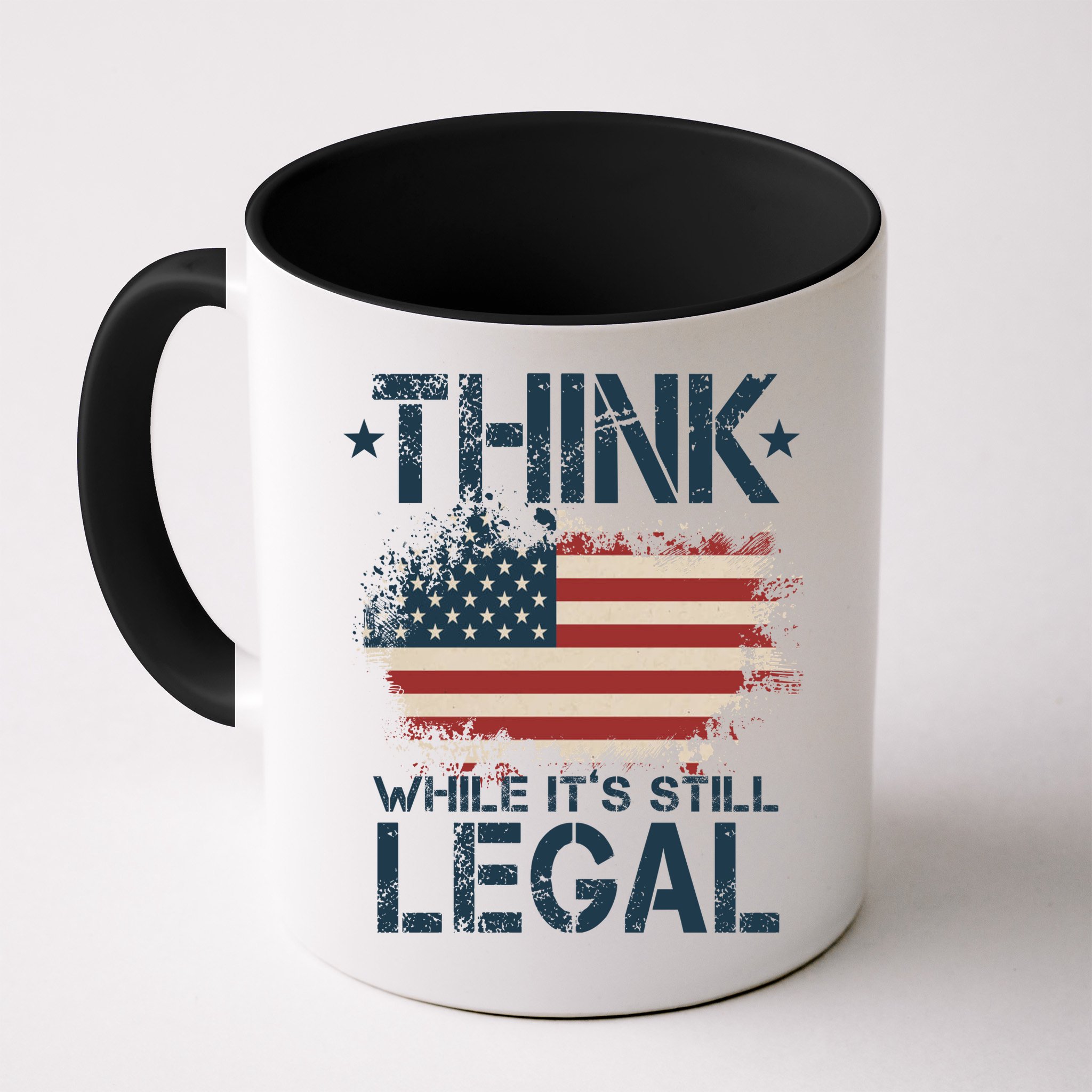 Think While It's Still Legal Vintage American Flag Mug
