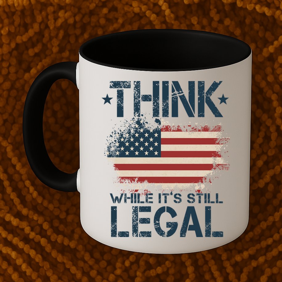 Think While It's Still Legal Vintage American Flag Mug