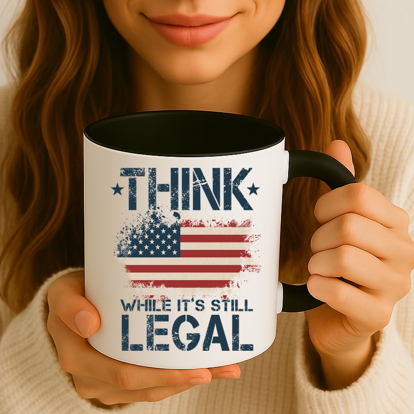 Think While It's Still Legal Vintage American Flag Mug