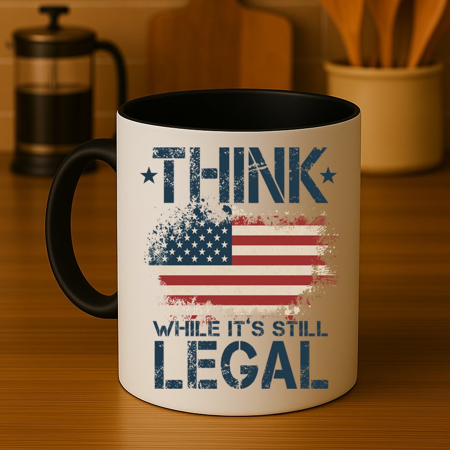 Think While It's Still Legal Vintage American Flag Mug