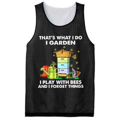 Thats What I Do I Garden I Play With Bees And I Forget Mesh Reversible Basketball Jersey Tank