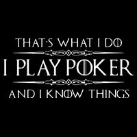 THAT'S WHAT I DO I PLAY POKER AND I KNOW THINGS 7-Panel Snapback Hat