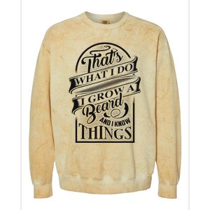 ThatS What I Do I Grow A Beard And I Know Things Gift Colorblast Crewneck Sweatshirt