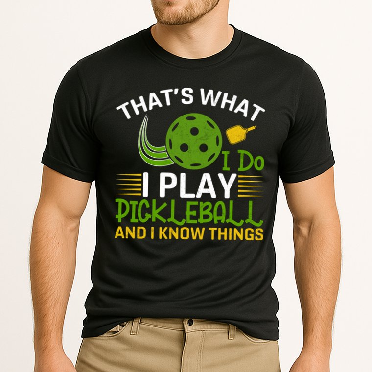 That's What I Do I Play Pickleball And I Know Things Gift Performance Shirt