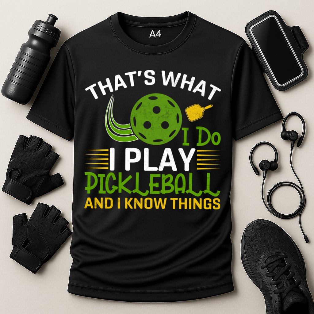 That's What I Do I Play Pickleball And I Know Things Gift Performance Shirt