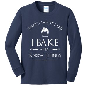 Thats What I Do I Cook And I Know Things Chef Kids Long Sleeve Shirt