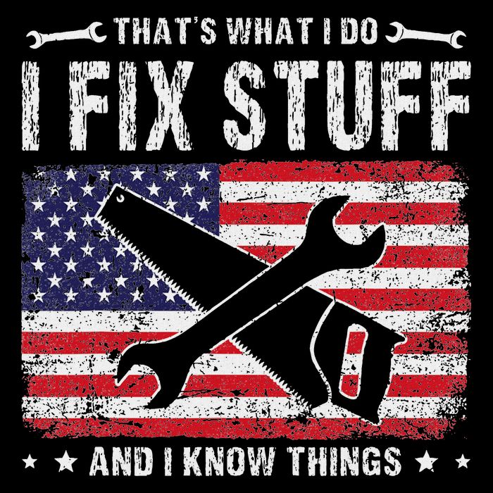 That's What I Do I Fix Stuff And I Know Things Retro Sunset Flat Bill Trucker Hat