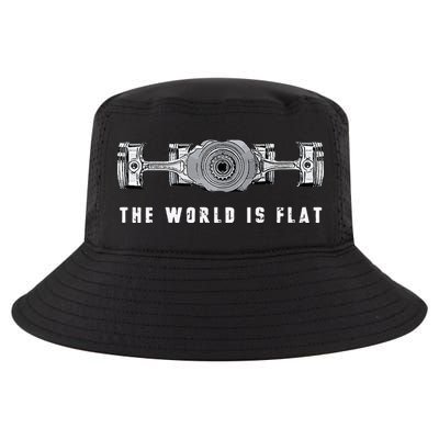 The World Is Flat Boxer Engine Car Enthusiast Cool Comfort Performance Bucket Hat