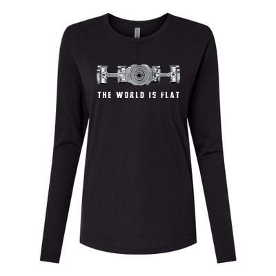 The World Is Flat Boxer Engine Car Enthusiast Womens Cotton Relaxed Long Sleeve T-Shirt