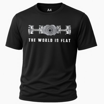 The World Is Flat Boxer Engine Car Enthusiast Cooling Performance Crew T-Shirt