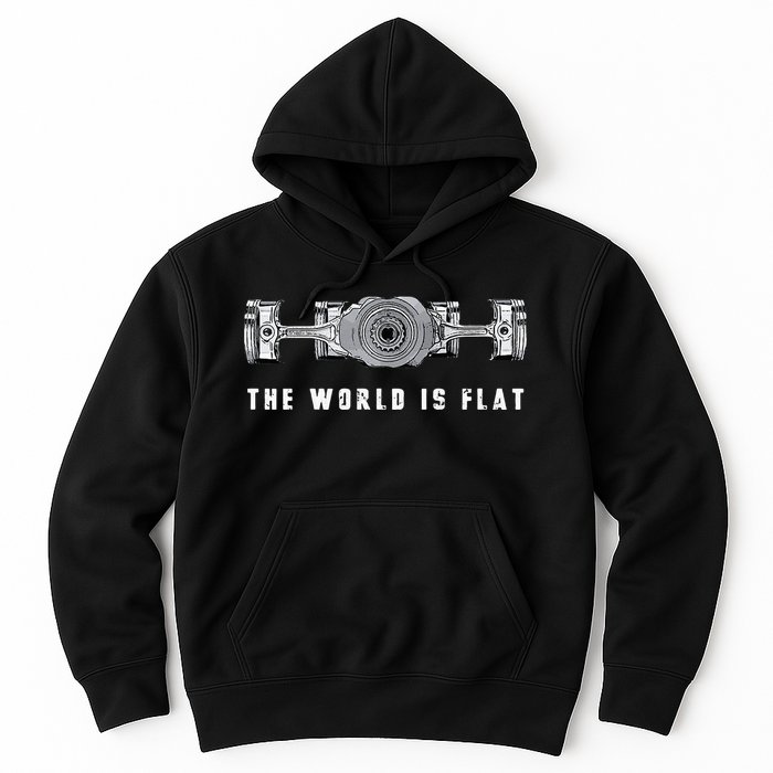 The World Is Flat Boxer Engine Car Enthusiast Hoodie