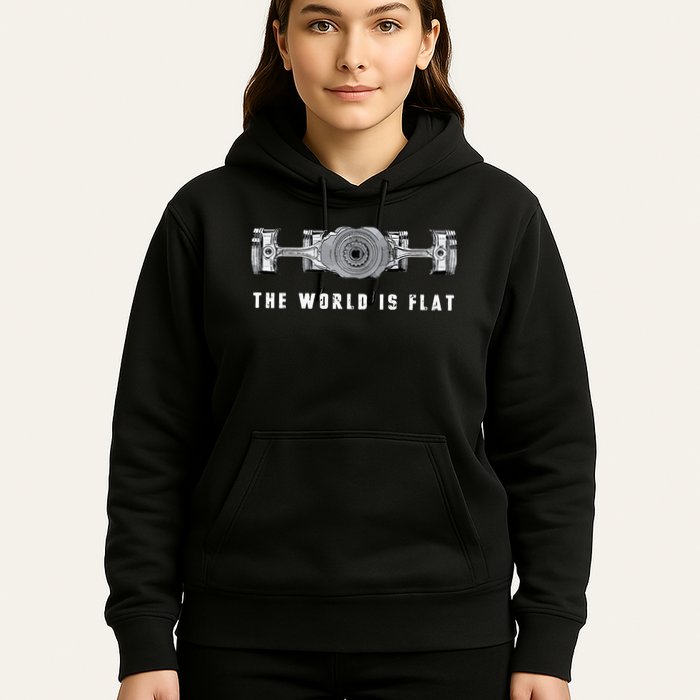 The World Is Flat Boxer Engine Car Enthusiast Hoodie