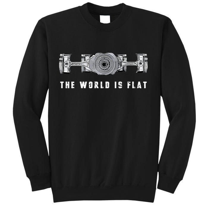 The World Is Flat Boxer Engine Car Enthusiast Sweatshirt