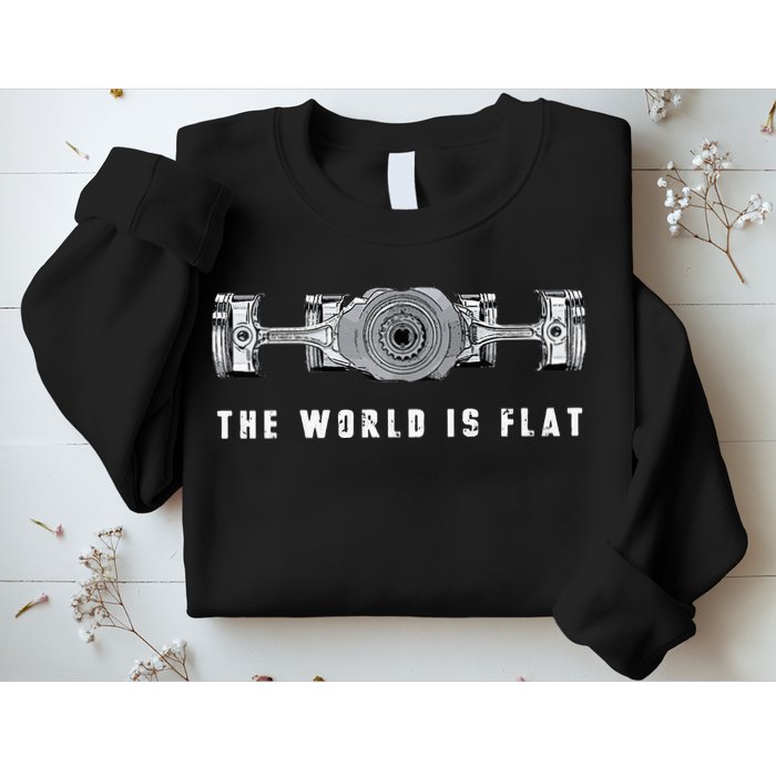 The World Is Flat Boxer Engine Car Enthusiast Sweatshirt