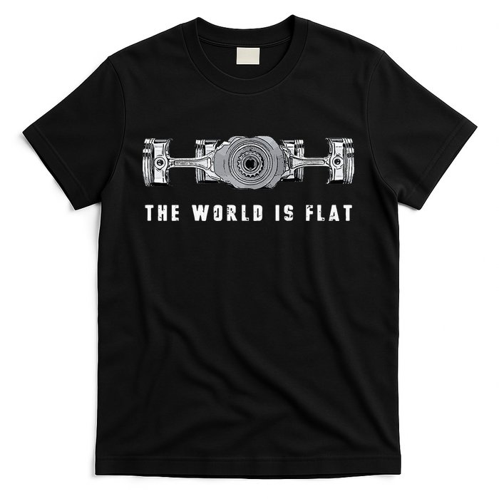 The World Is Flat Boxer Engine Car Enthusiast T-Shirt