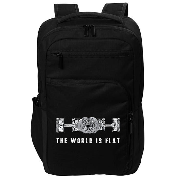 The World Is Flat Boxer Engine Car Enthusiast Impact Tech Backpack