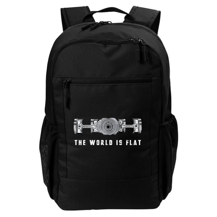 The World Is Flat Boxer Engine Car Enthusiast Backpack