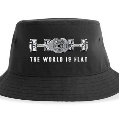 The World Is Flat Boxer Engine Car Enthusiast Sustainable Bucket Hat
