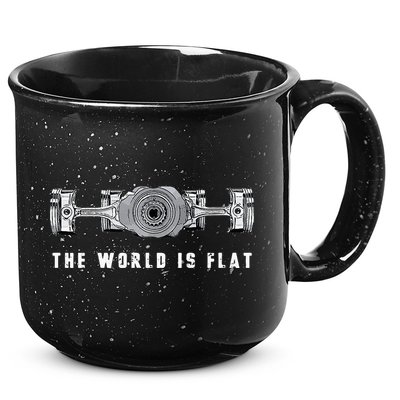 The World Is Flat Boxer Engine Car Enthusiast 15oz Campfire Ceramic Mug