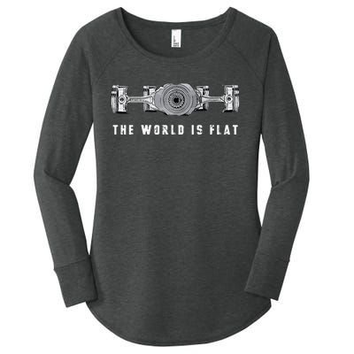 The World Is Flat Boxer Engine Car Enthusiast Women's Perfect Tri Tunic Long Sleeve Shirt