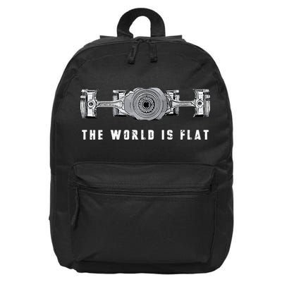 The World Is Flat Boxer Engine Car Enthusiast 16 in Basic Backpack