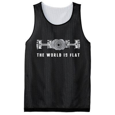 The World Is Flat Boxer Engine Car Enthusiast Mesh Reversible Basketball Jersey Tank