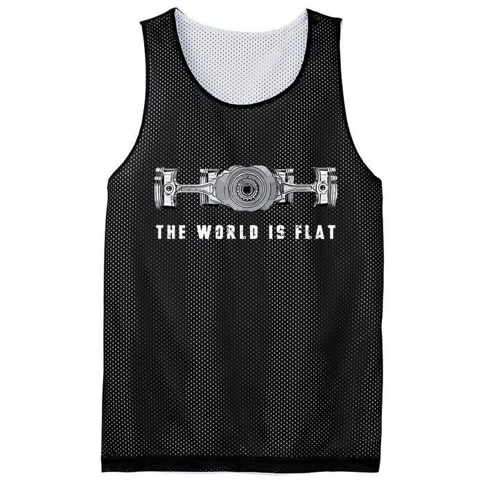 The World Is Flat Boxer Engine Car Enthusiast Mesh Reversible Basketball Jersey Tank