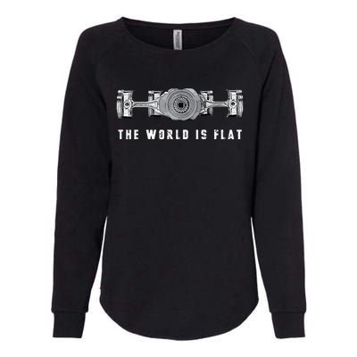 The World Is Flat Boxer Engine Car Enthusiast Womens California Wash Sweatshirt