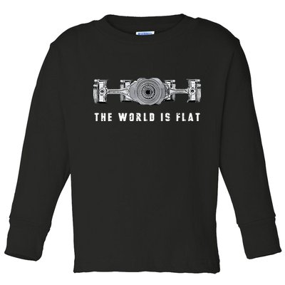 The World Is Flat Boxer Engine Car Enthusiast Toddler Long Sleeve Shirt