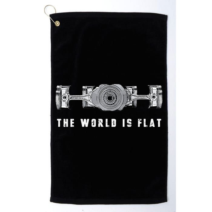 The World Is Flat Boxer Engine Car Enthusiast Golf Towel