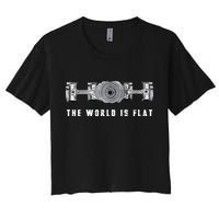 The World Is Flat Boxer Engine Car Enthusiast Women's Crop Top Tee