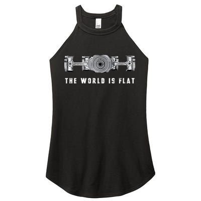 The World Is Flat Boxer Engine Car Enthusiast Women's Perfect Tri Rocker Tank