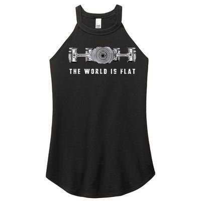 The World Is Flat Boxer Engine Car Enthusiast Women’s Perfect Tri Rocker Tank