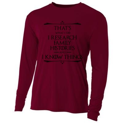 That&X27;S What I Do I Research And Know Things Genealogy Cooling Performance Long Sleeve Crew