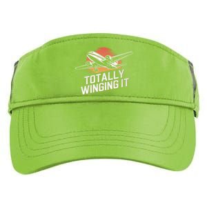 Totally Winging It Flying Airplane Aviation Pilot Aircraft Gift Adult Drive Performance Visor