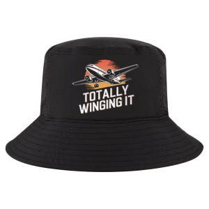 Totally Winging It Flying Airplane Aviation Pilot Aircraft Gift Cool Comfort Performance Bucket Hat