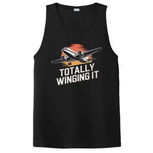 Totally Winging It Flying Airplane Aviation Pilot Aircraft Gift PosiCharge Competitor Tank