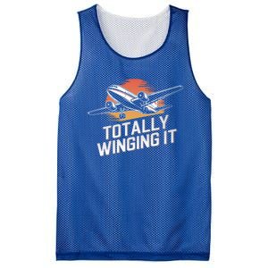 Totally Winging It Flying Airplane Aviation Pilot Aircraft Gift Mesh Reversible Basketball Jersey Tank