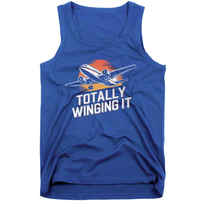 Totally Winging It Flying Airplane Aviation Pilot Aircraft Gift Tank Top