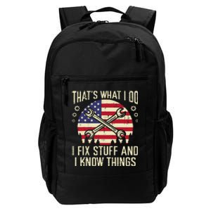 Thats What I Do Fix Stuff Usa Flag Car Mechanic Garage Daily Commute Backpack