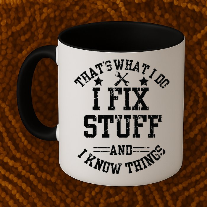 Thats What I Do I Fix Stuff And I Know Things Father Day Mug