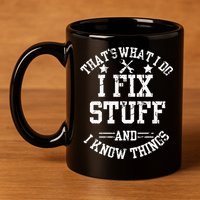 Thats What I Do I Fix Stuff And I Know Things Father Day 11oz C Handle Ceramic Mug
