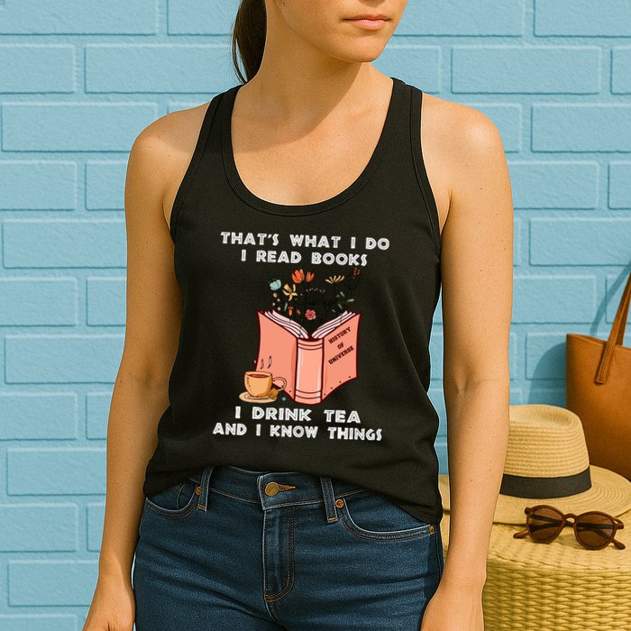 ThatS What I Do I Read Books I Drink Tea And I Know Things Womens Tank Top