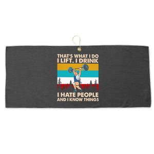 That’s What I Do I I Hate People And I Know Thing Great Gift Large Microfiber Waffle Golf Towel