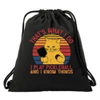 ThatS What I Do Cat Lovers Paddleball Player Pickleball Drawstring Bag