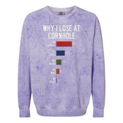 Why I Lose At Cornhole Colorblast Crewneck Sweatshirt