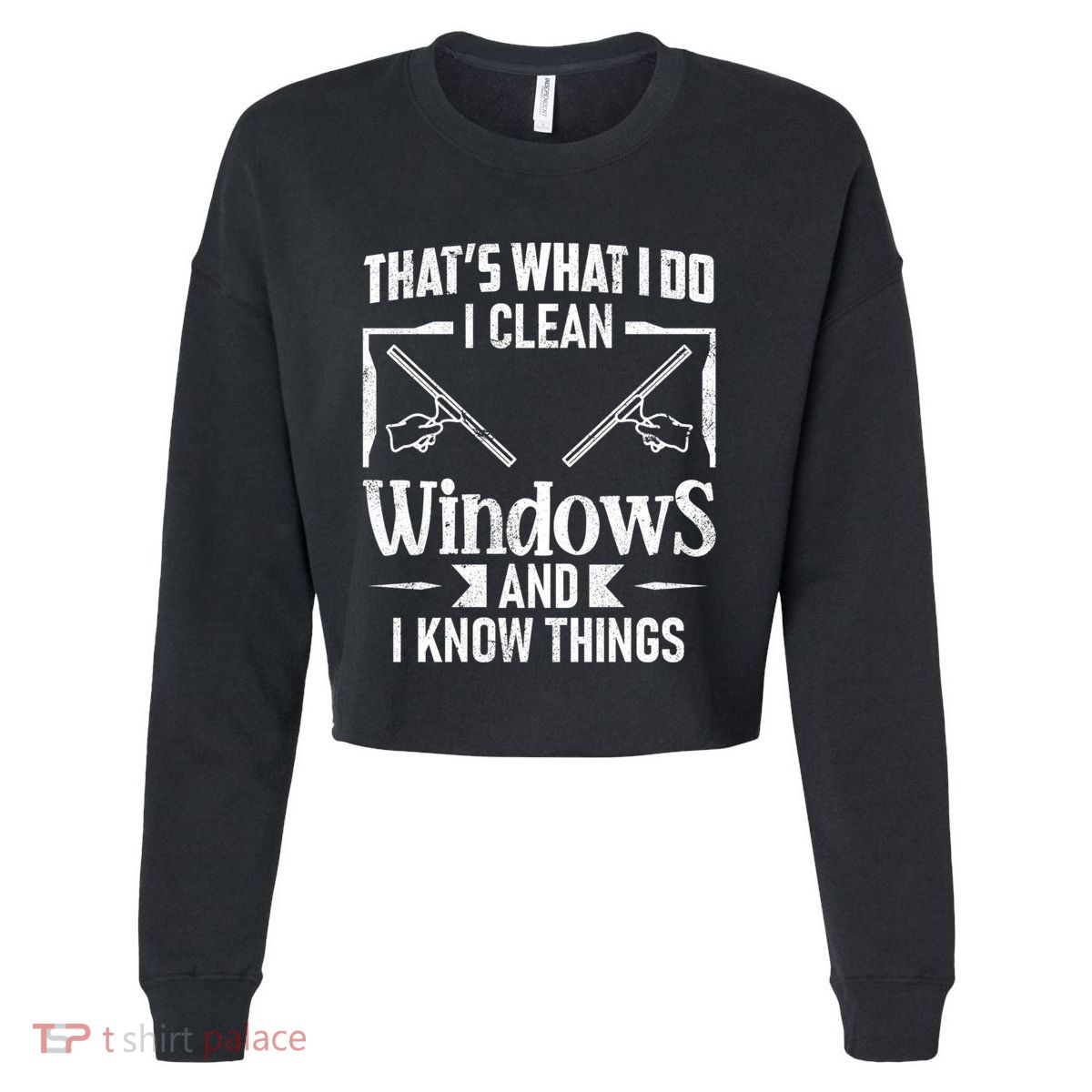 ThatS What I Do I Clean Windows Funny Cleaning Crew Washer Gift Cropped Pullover Crew