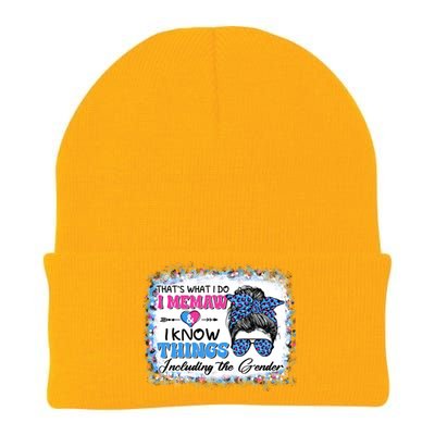 Thats What I Do I Memaw I Know Things Gender Reveal Cute Gift Knit Cap Winter Beanie